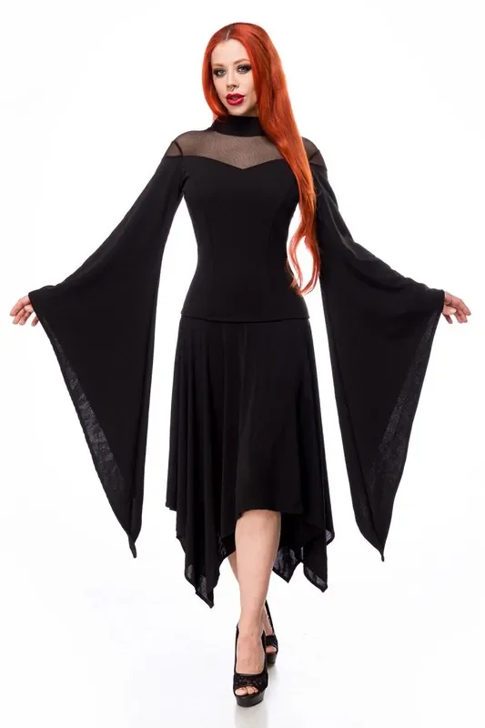 Hochgeschlossenes Kleid mit Flügelärmeln