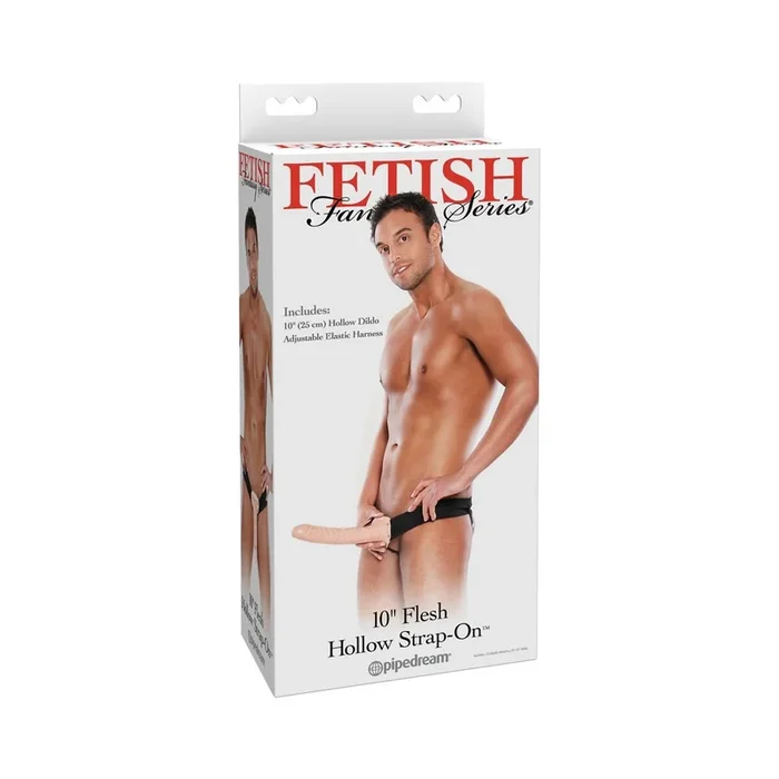 Hohler Naturdildo als Strap-On – Hautfarben – 16,5 cm Einführtiefe