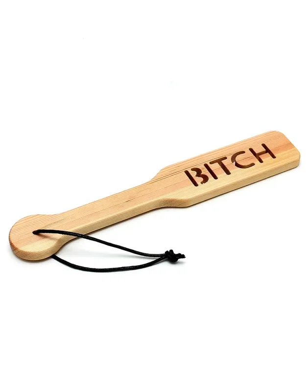 Holz Paddle mit ‘Bitch‘-Schriftzug