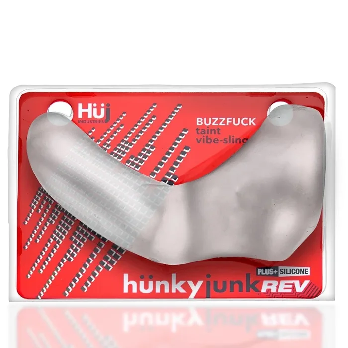 Hunky Junk Buzzfuck Sling w/Taint Vibe – Clear Ice