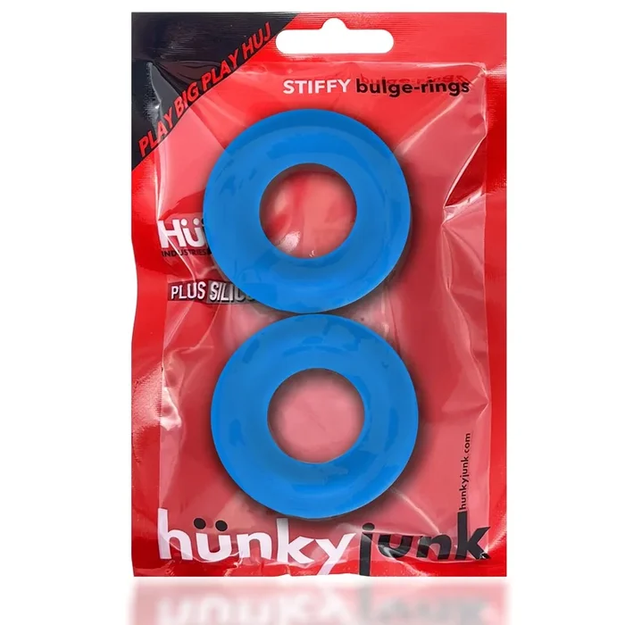 Hunky Junk Stiffy 2 Pack Cockrings – Teal Ice