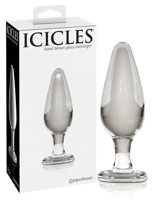Icicles No. 26 – Kegelförmiger Glas Analplug (transparent)