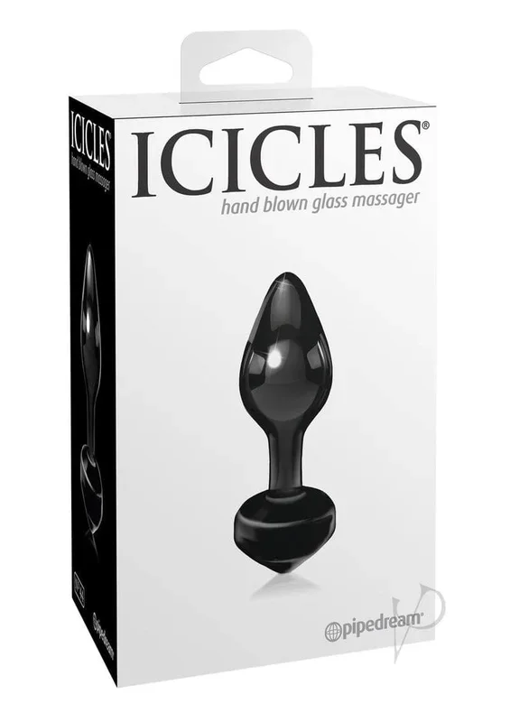 Icicles No. 44 Hand Blown Glass Butt Plug – Black