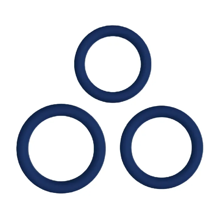 ID Wellness Essentials Triple Grip Cock Ring Set – Blue