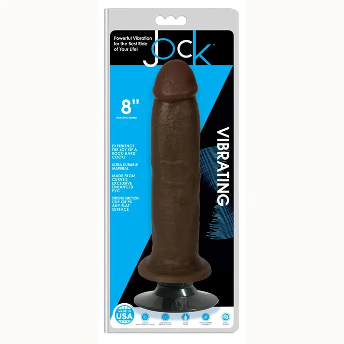 Jock 8″ Vibrating Dong No Balls Chocolate