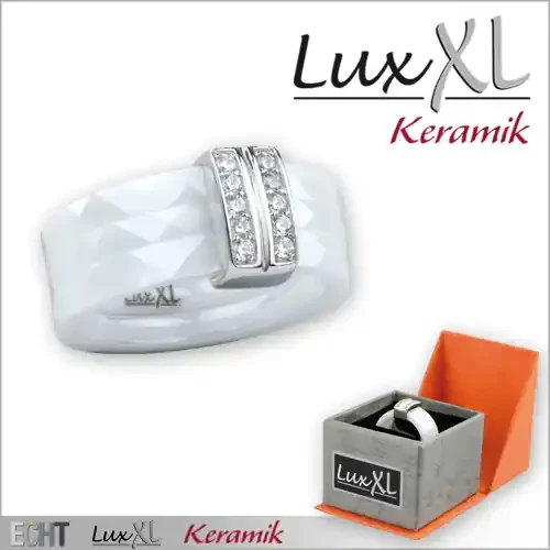 Keramikring weiß mit Silber und Zirkonia
