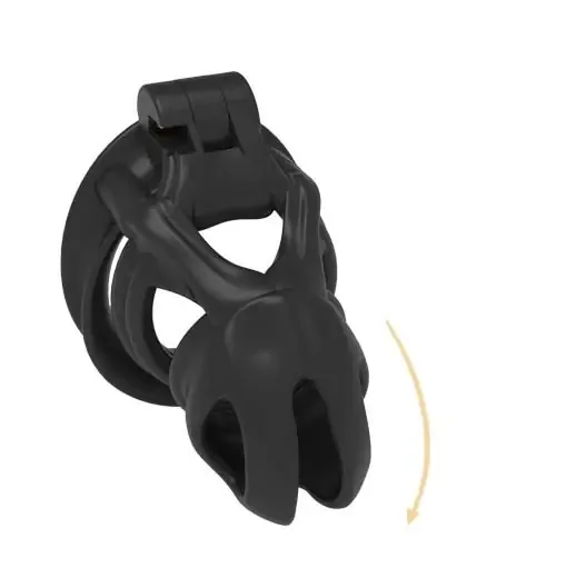 Keuschheitskäfig aus Silikon (Farbe Schwarz, Grösse S)