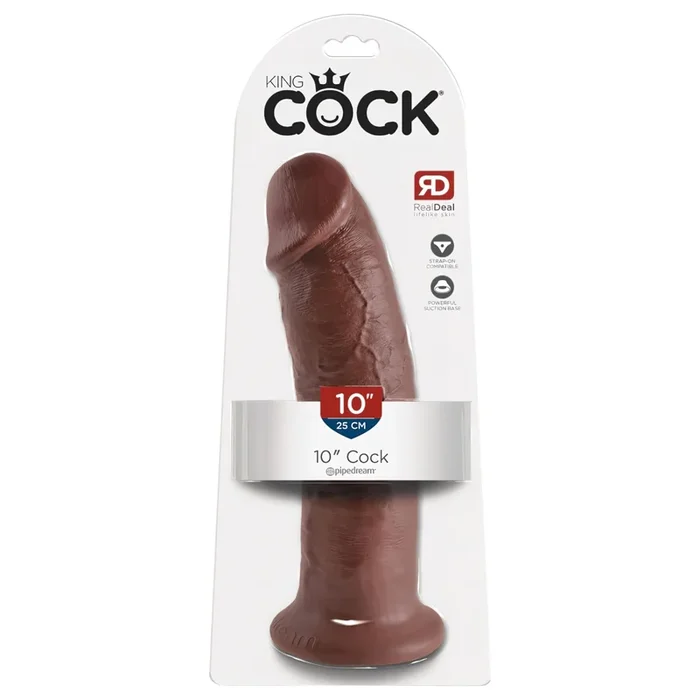 King Cock 10 – großer Saugnapf-Dildo (25cm) – braun