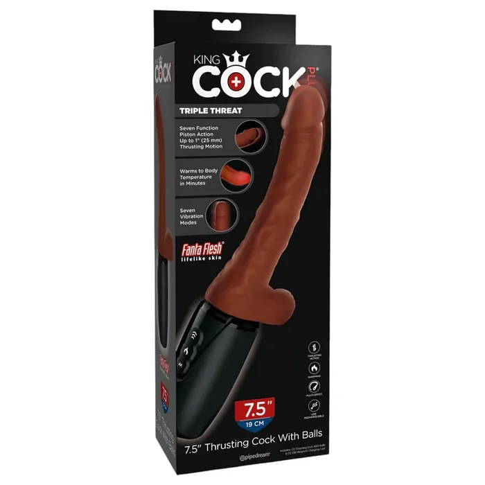 King Cock Plus 7,5 – Schubkraft Vibration (braun)