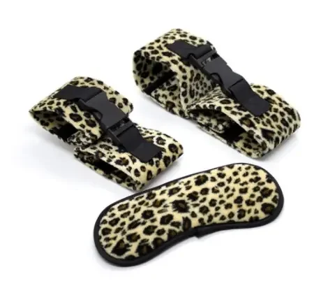 Kleines Fessel-Set aus Stoff im Leoparden-Look