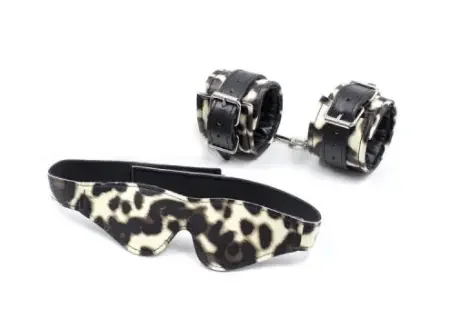 Kleines Kunstleder Fessel-Set im Leoparden-Look