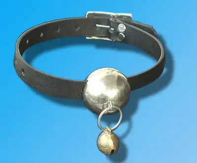 Kunstleder Halsband mit Glöckchen