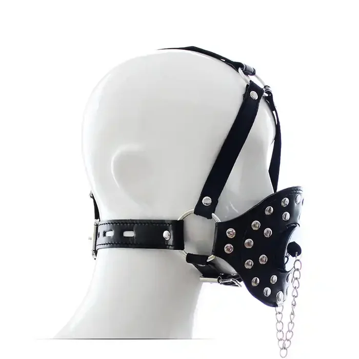 Kunstleder Kopfharness mit Mundknebel