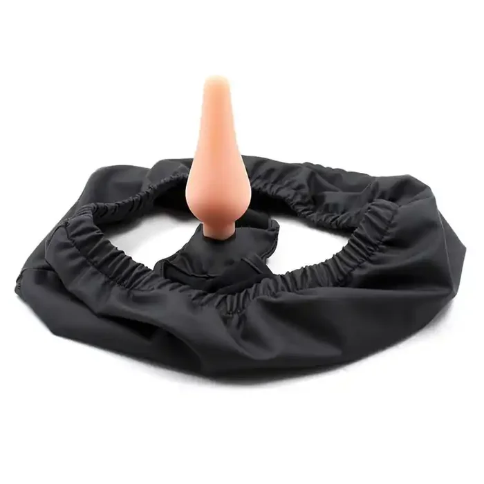 Kunstleder Slip mit Plug aus Silikon