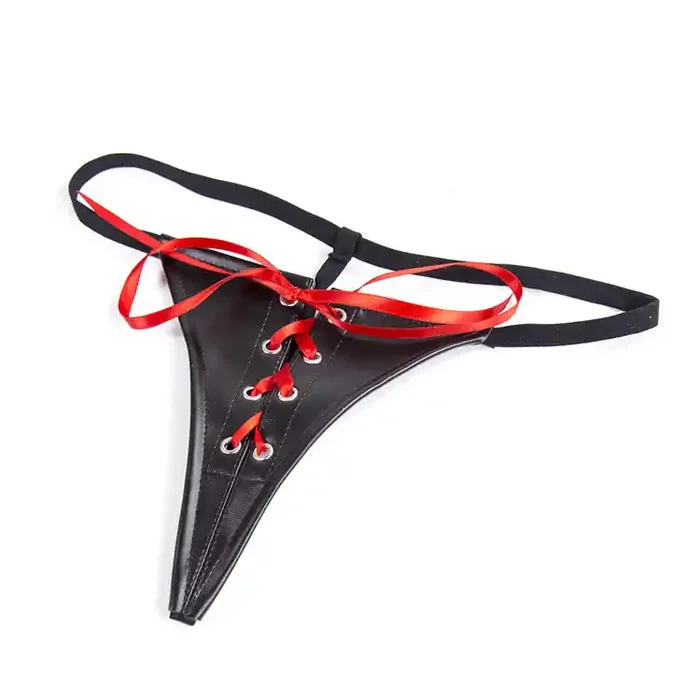 Kunstleder String mit Schnürung