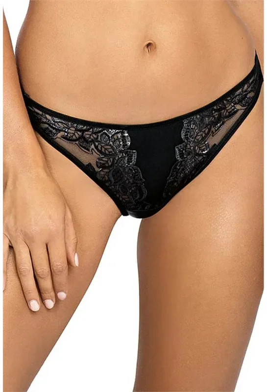 Kunstleder-String mit Spitze