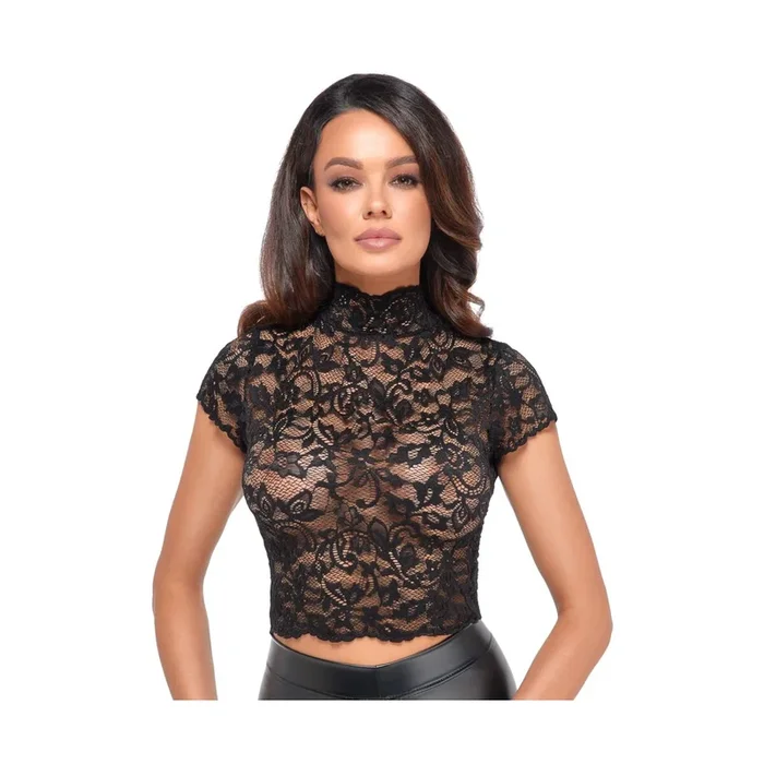 Kurzes bauchfreies Top – Noir – Schwarz – Größe – M
