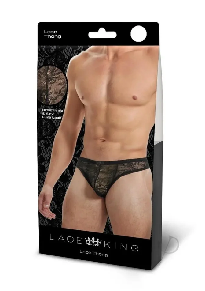 Lace King Lace Thong – Large/XLarge – Black
