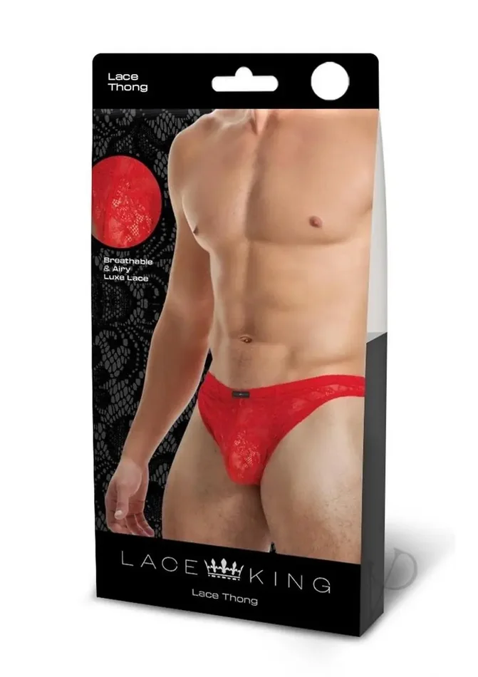 Lace King Lace Thong – Large/XLarge – Red