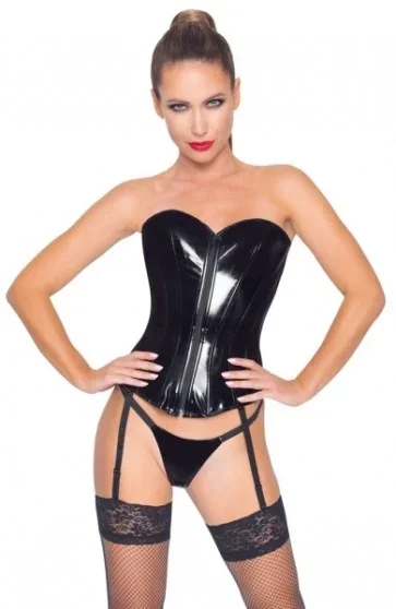 Lack Corsage schwarz 2XL