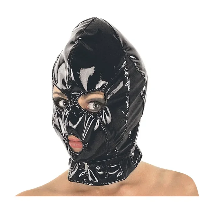 Lack Stretch-Maske mit 3 Öffnungen – Weiß