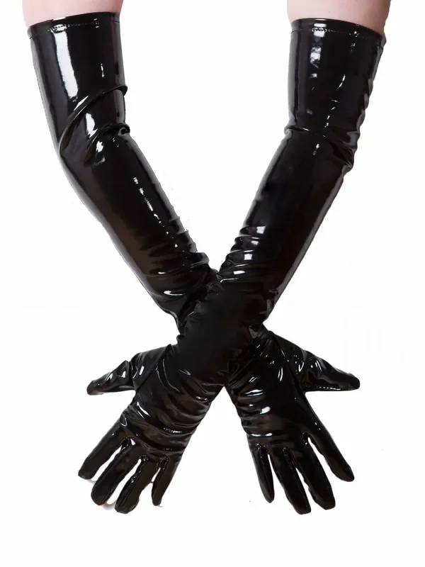Lackhandschuhe lang