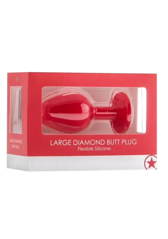 Large Diamond Butt Plug – Red