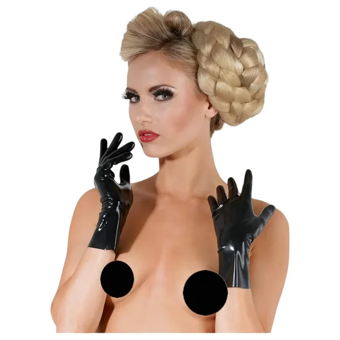 LATEX – Kurze Unisex-Handschuhe (schwarz) – XL