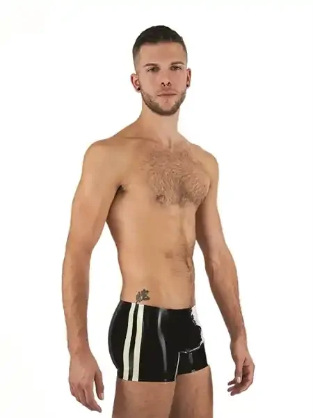 Latex Badehose schwarz/weiß