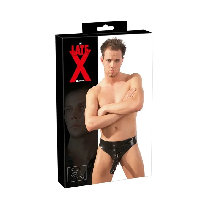 Latex Herren Slip schwarz Größe M/L