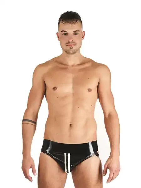 Latex Jock Strap schwarz/weiß