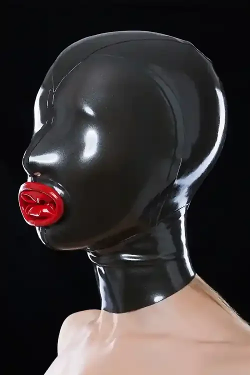 Latex-Maske mit Mundkondom