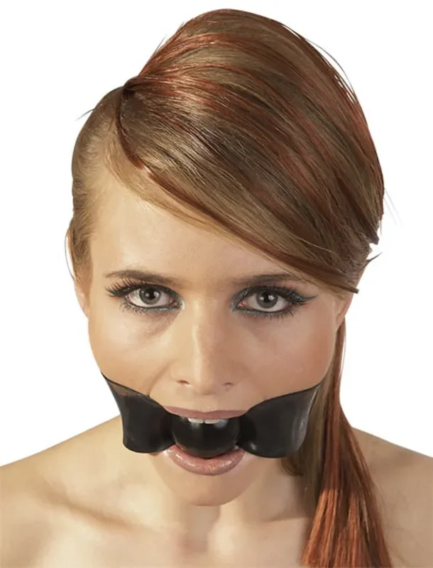 Latex Mundknebel schwarz