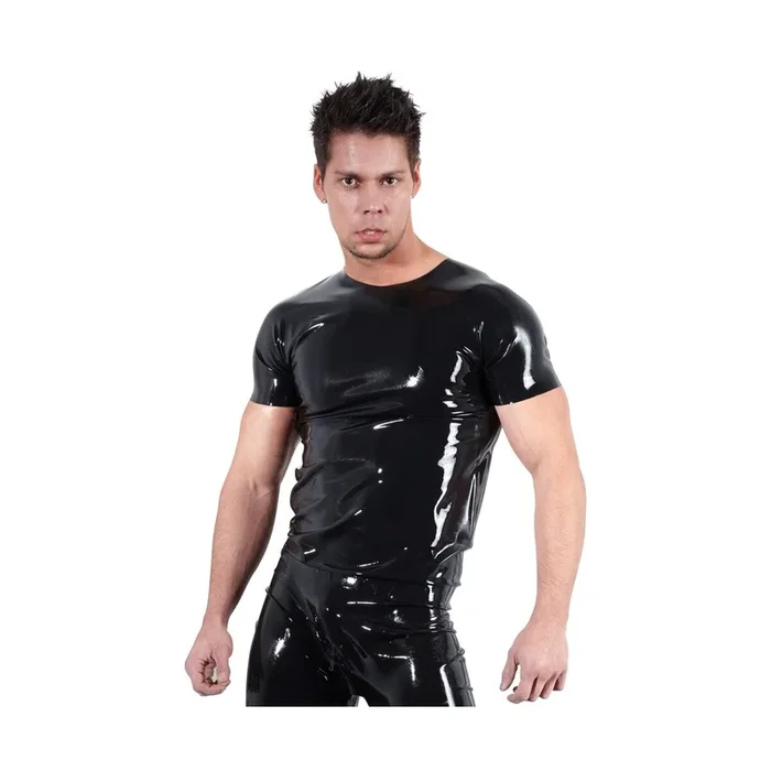 Latex Shirt – Kurzarm T-Shirt – Unisex – Schwarz 2XL