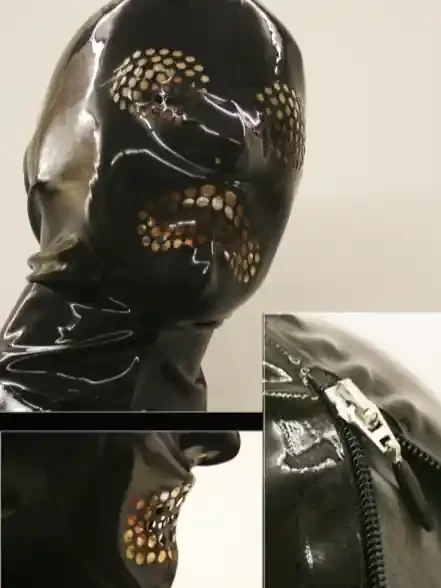 Latexmaske mit kleinen Öffnungen