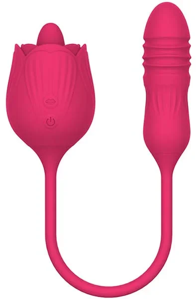 Leckende Rose + Stoßdildo