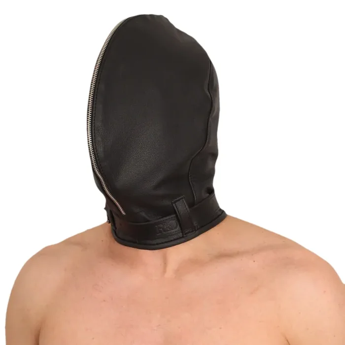 Leder-Balaclava – kann komplett geschlossen werden
