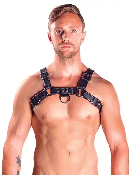 Leder Brustharness schwarz