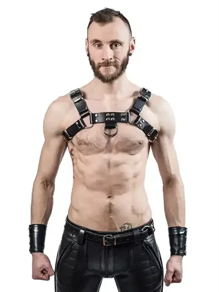 Leder Brustharness schwarz