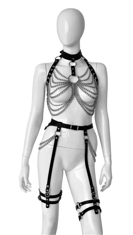 Leder-Dessous mit Ketten