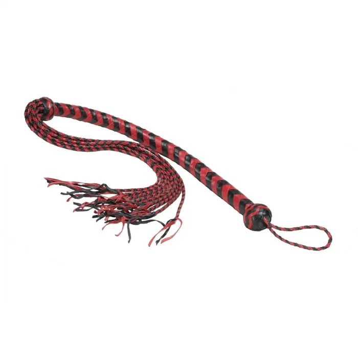 Leder Flogger ‘Nine Tail‘ schwarz/rot