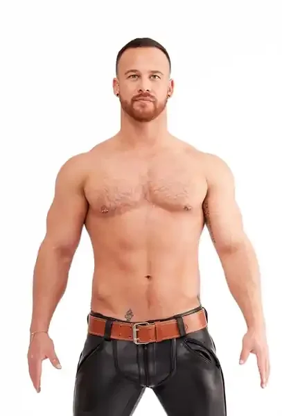 Leder Gürtel mit Nähten 5cm