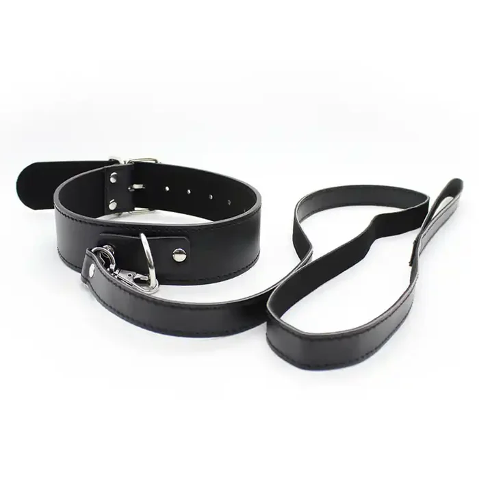 Leder Halsband mit Lederleine