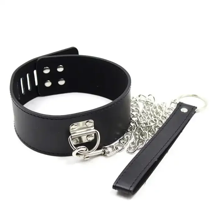 Leder Halsband verschließbar mit Leine