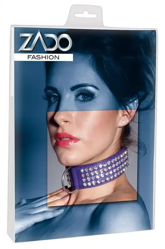 Leder-Halsfessel mit Strass