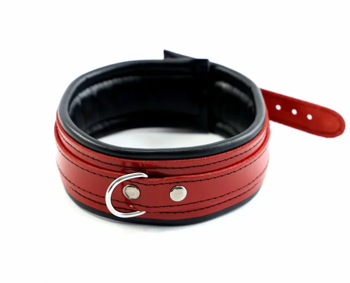 Leder Halsfessel ‘Painted Dark Red‘
