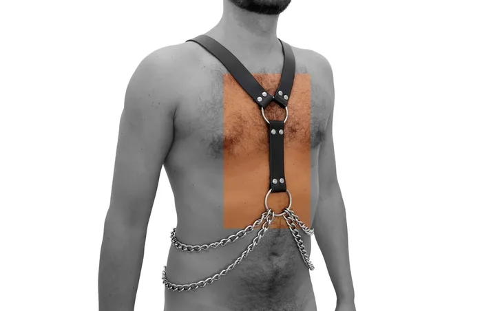 Leder Harness mit Ketten