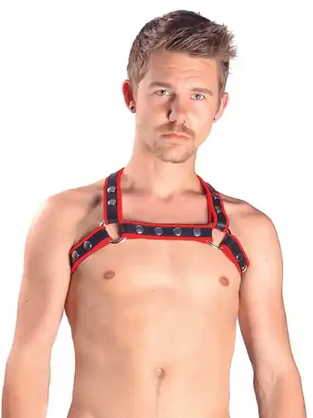 Leder Harness ‘X‘ rot
