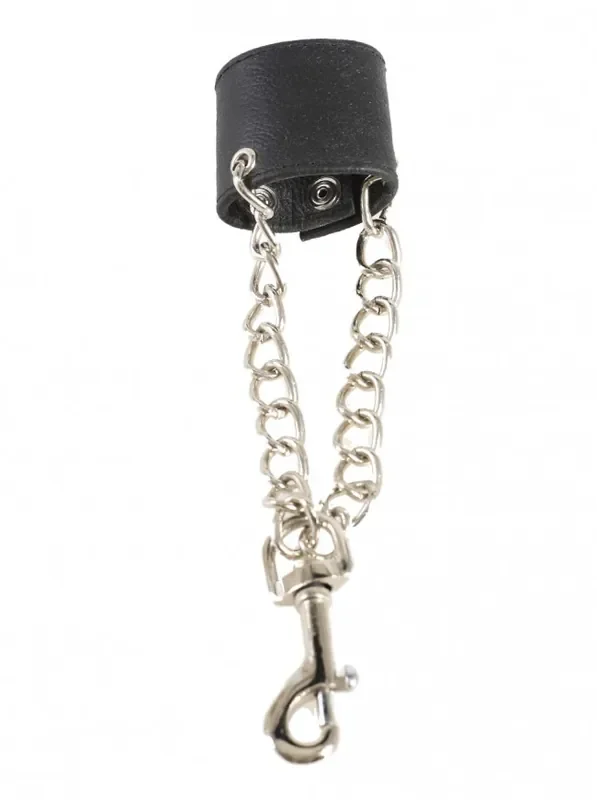 Leder Hodenstretcher mit Kette