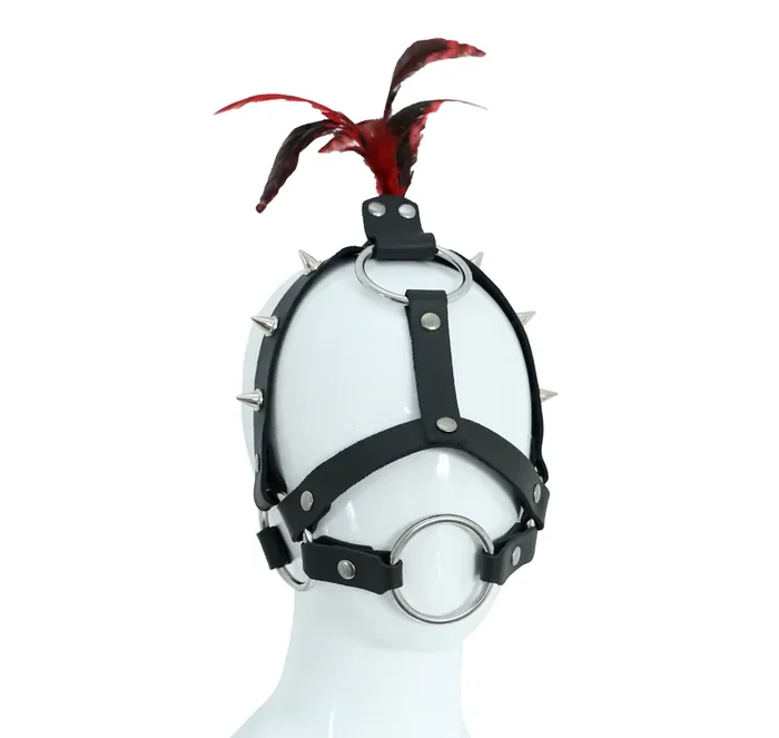 Leder-Kopfgeschirr mit O-Ring und Schmuckfedern